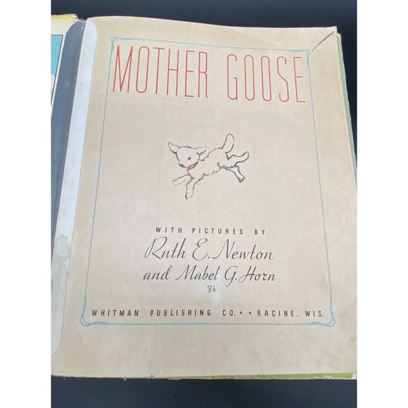 Antique Mother Goose Hard Board Cover Book 1920’s - SEE PHOTOS For Condition - Picture 4 of 10